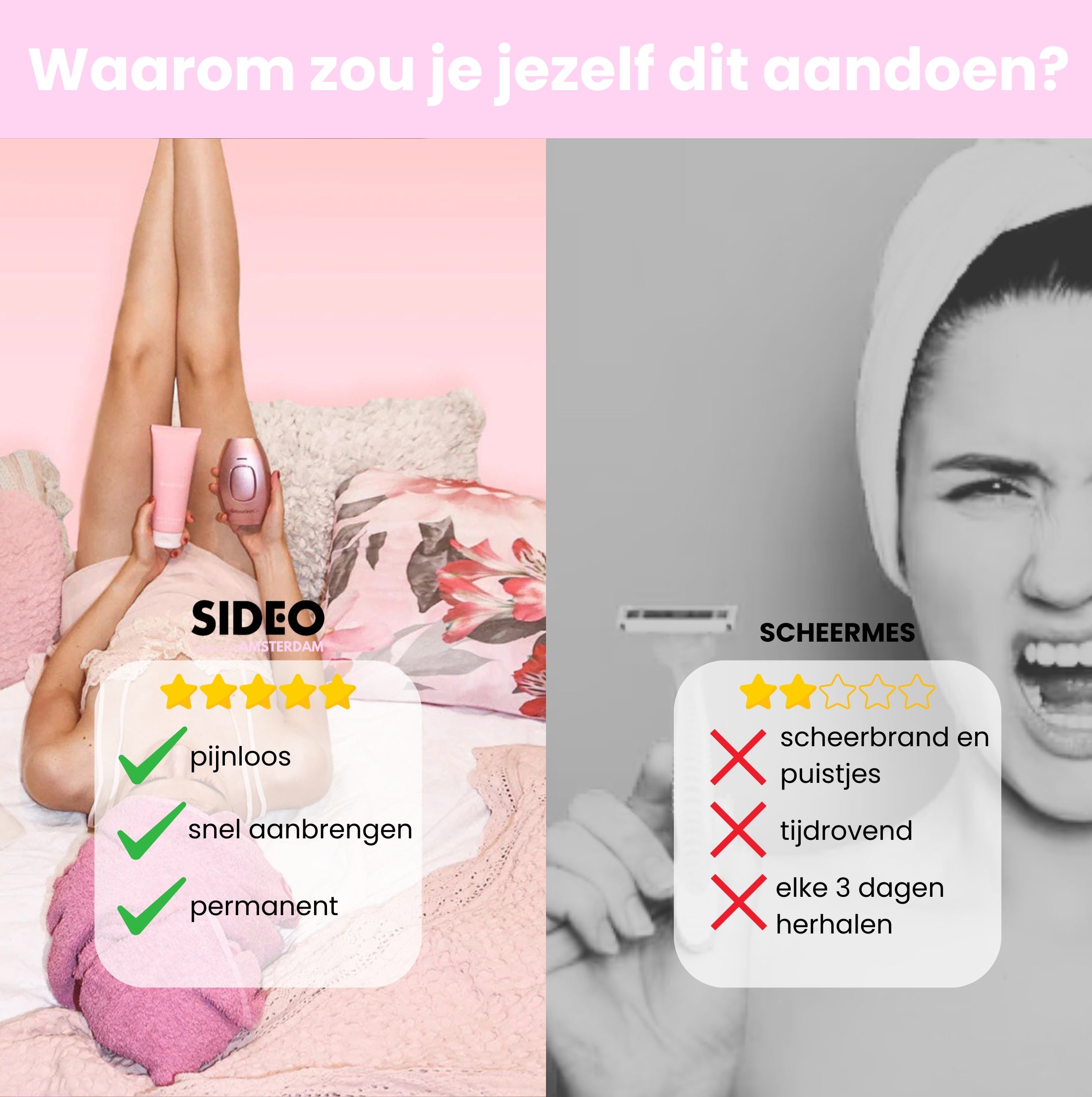 Sideo IPL Haarverwijderaar – Professionele laserontharing voor thuisgebruik